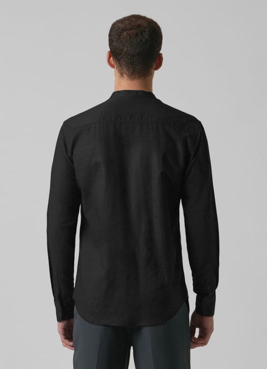 Noir Monarch Band Collar Shirt