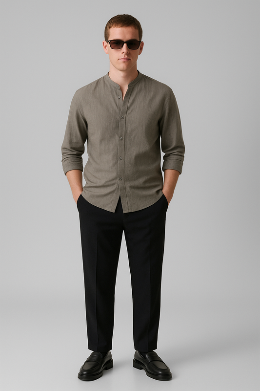 Ashwood Mandarin Linen Shirt