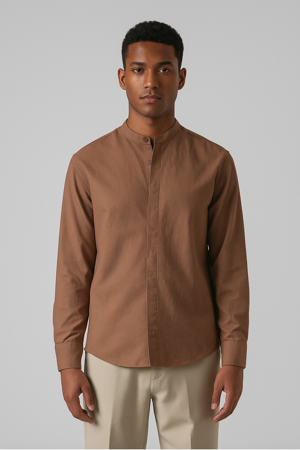 Terra Luxe Mandarin Linen Shirt