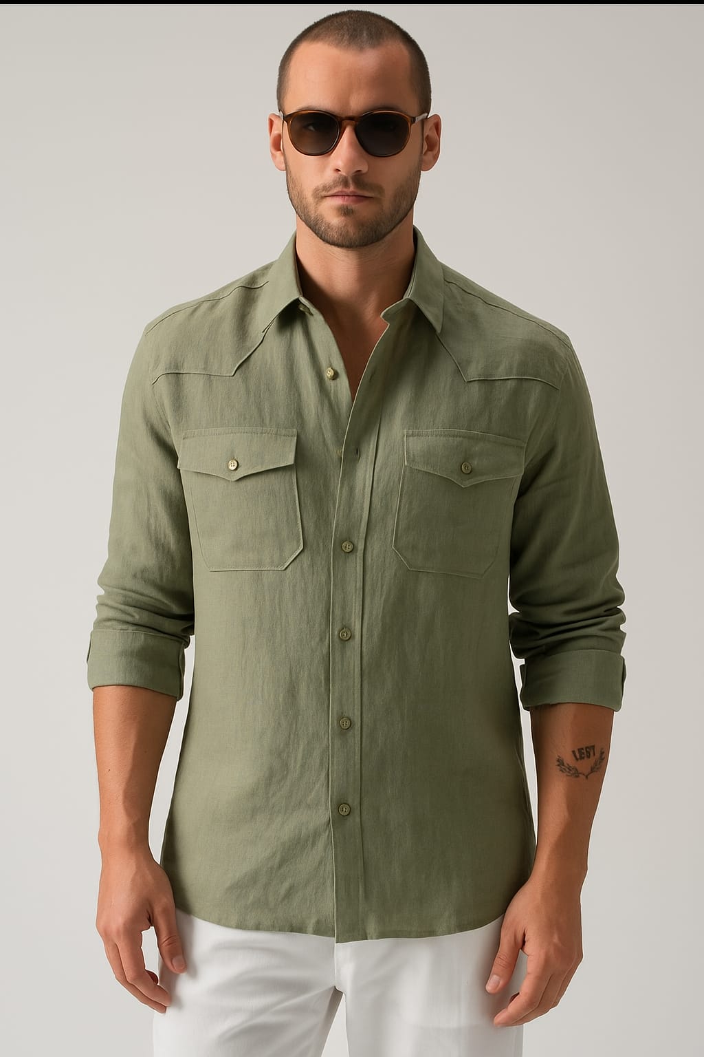 Sage Horizon Linen Shirt