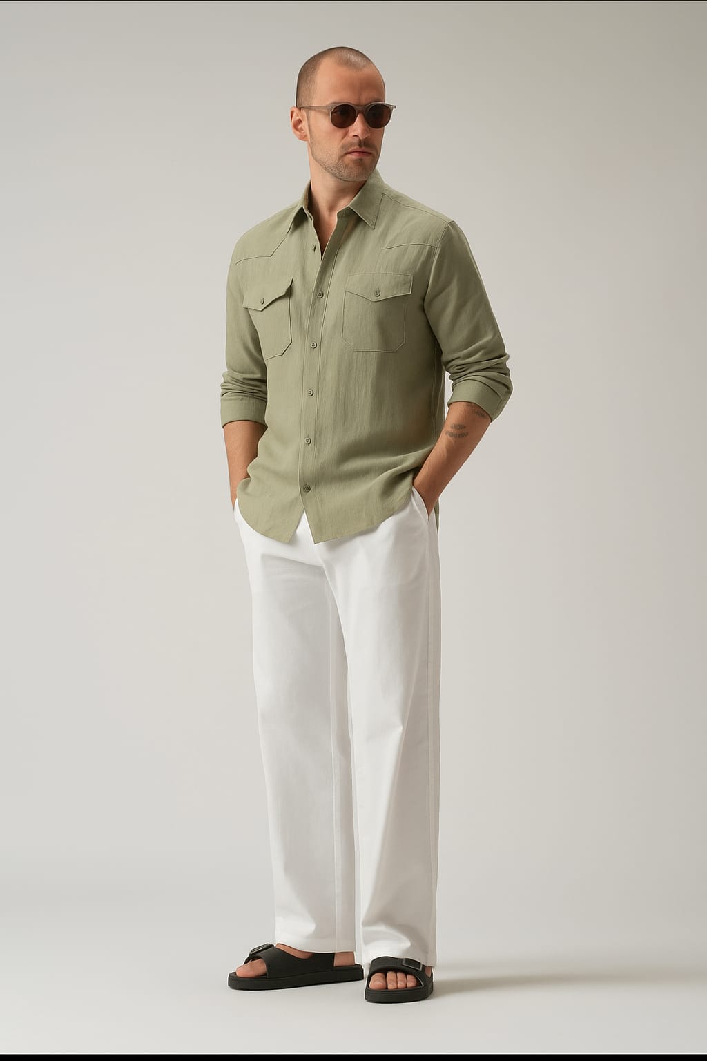 Sage Horizon Linen Shirt