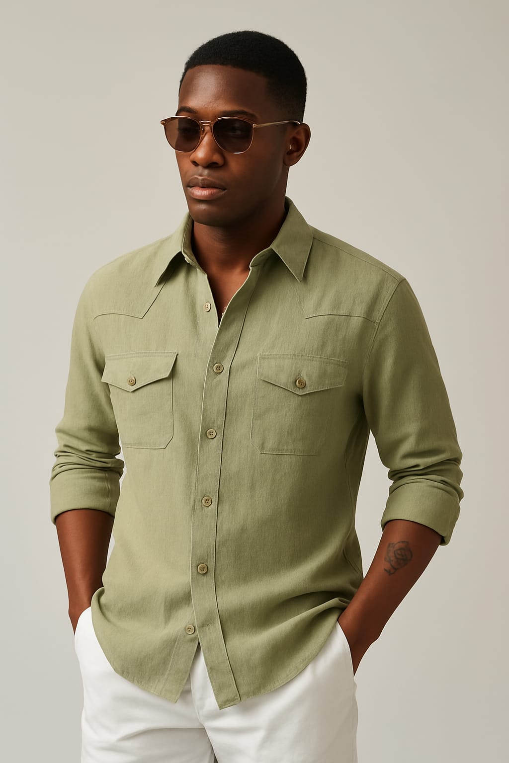 Sage Horizon Linen Shirt