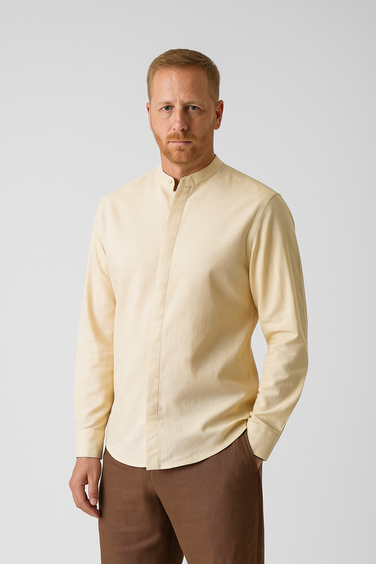 Sahara Dawn Band Collar Shirt