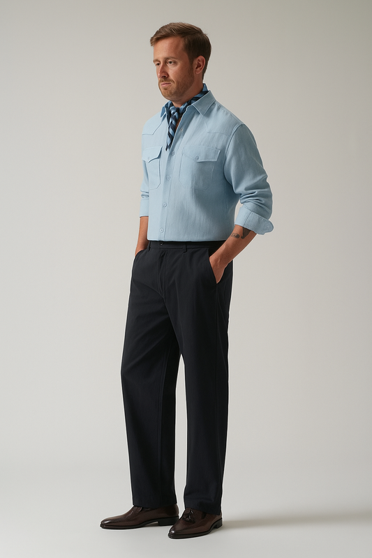 Azure Voyage Linen Shirt